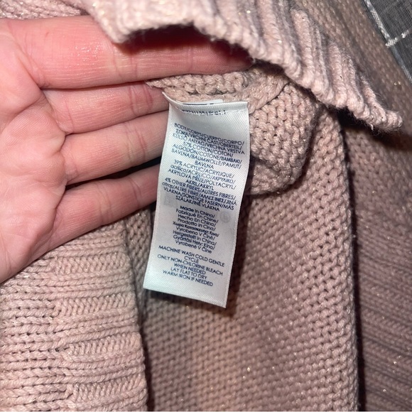 CHAPS Pink Roll Neck Sweater with Silver Flecks M - Picture 5 of 7